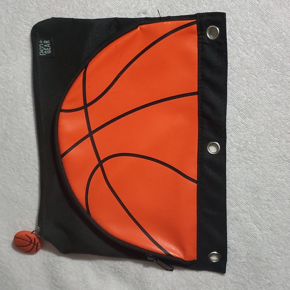 PEN+GEAR Black/Orange Basketball-Themed 3-Ring Binder Accessory-Pencils-EUC-OS